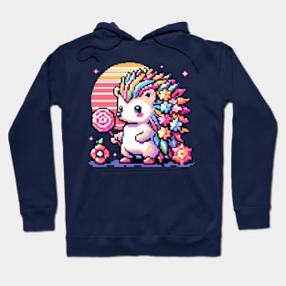 Pixel Art 8 bit Hedgehog with Lolly Hoodie